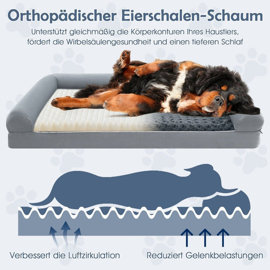 Orthopedic Dog Bed XXL, Gray, Joint Support, Non-Slip