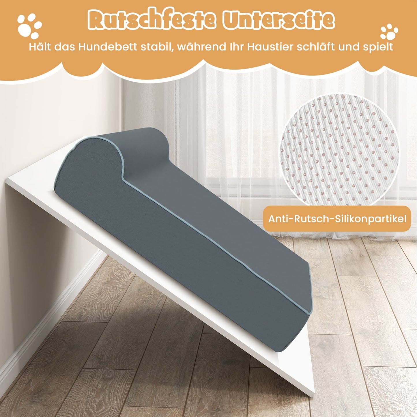 Orthopedic Dog Bed for Large Dogs, Memory Foam, Gray