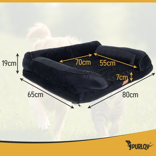 Orthopedic Pet Bed, Medium 80x65 cm, Foam, Non-Slip