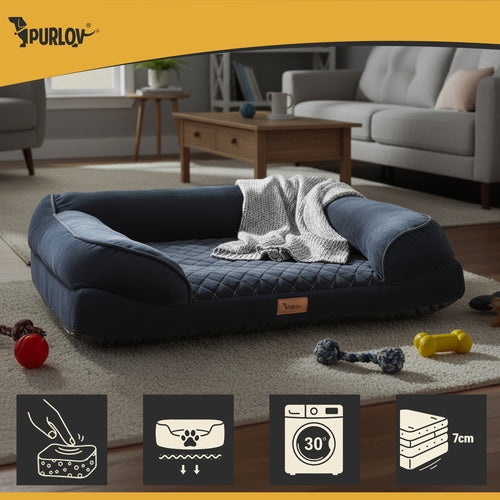 Orthopedic Pet Bed, Medium 80x65 cm, Foam, Non-Slip