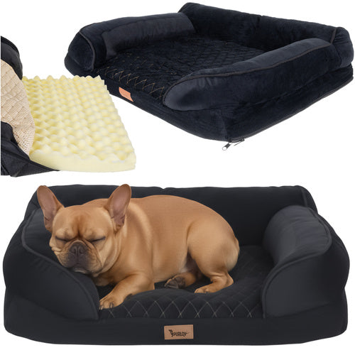 Orthopedic Pet Bed, Small, Foam, Non-Slip, Washable Cover