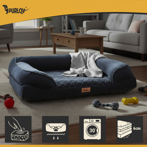 Orthopedic Pet Bed, Small, Foam, Non-Slip, Washable Cover