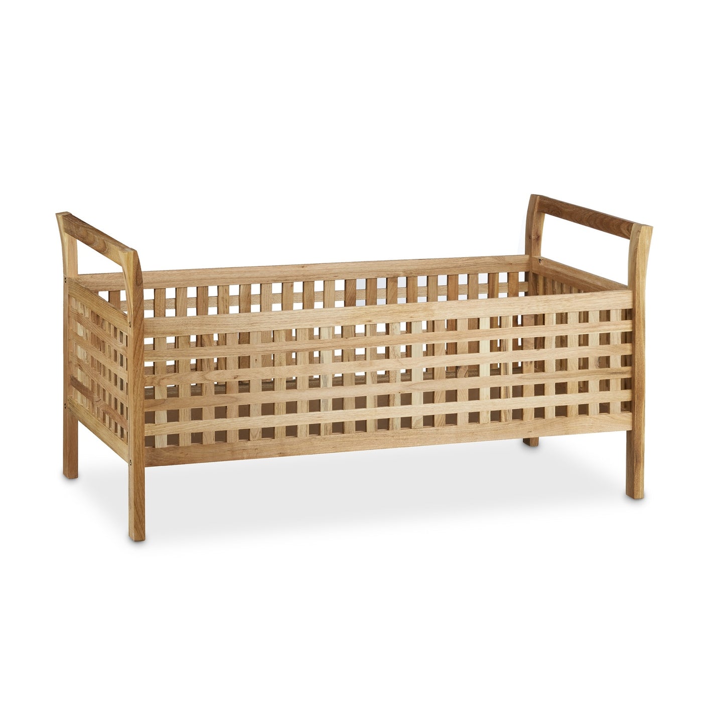 Ottoman Bench Walnut Storage Seat w/ Linen Cushion, Storage Bench 46.5x92.6x49cm