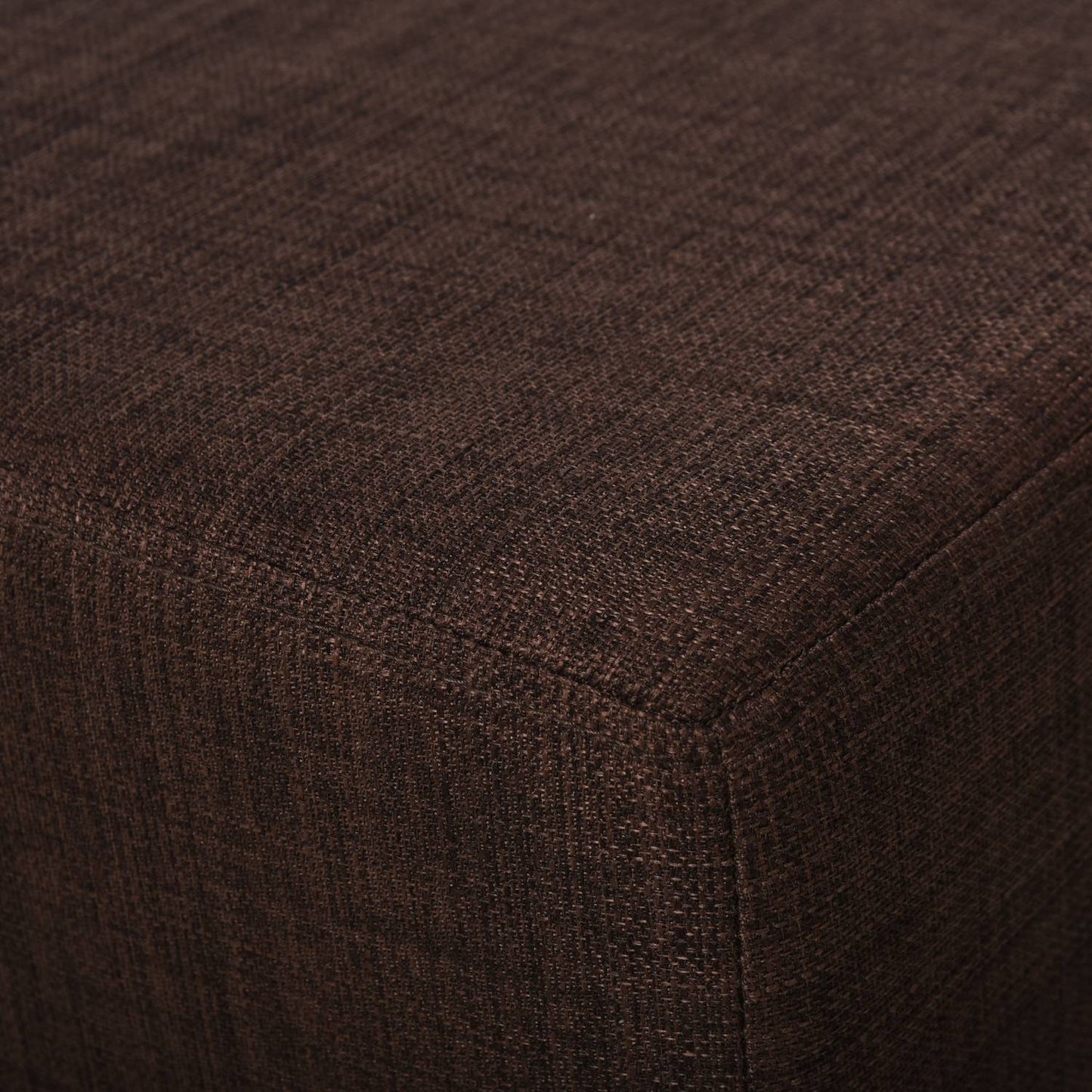Linen ottoman footstool, rectangular, capacity 100 kg, brown