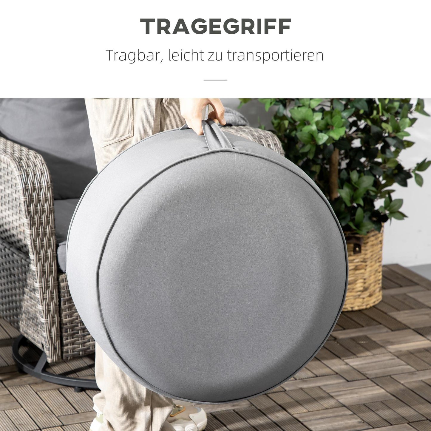 Inflatable Footstool Ottoman, Indoor Outdoor, 150kg Capacity