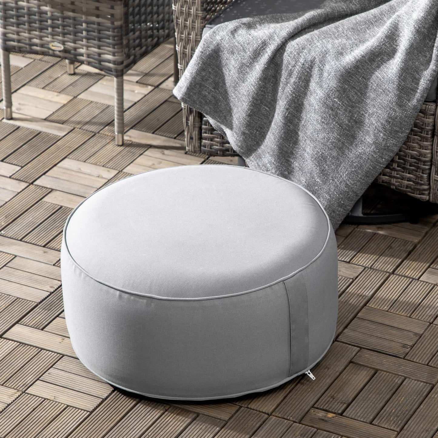 Inflatable Footstool Ottoman, Indoor Outdoor, 150kg Capacity