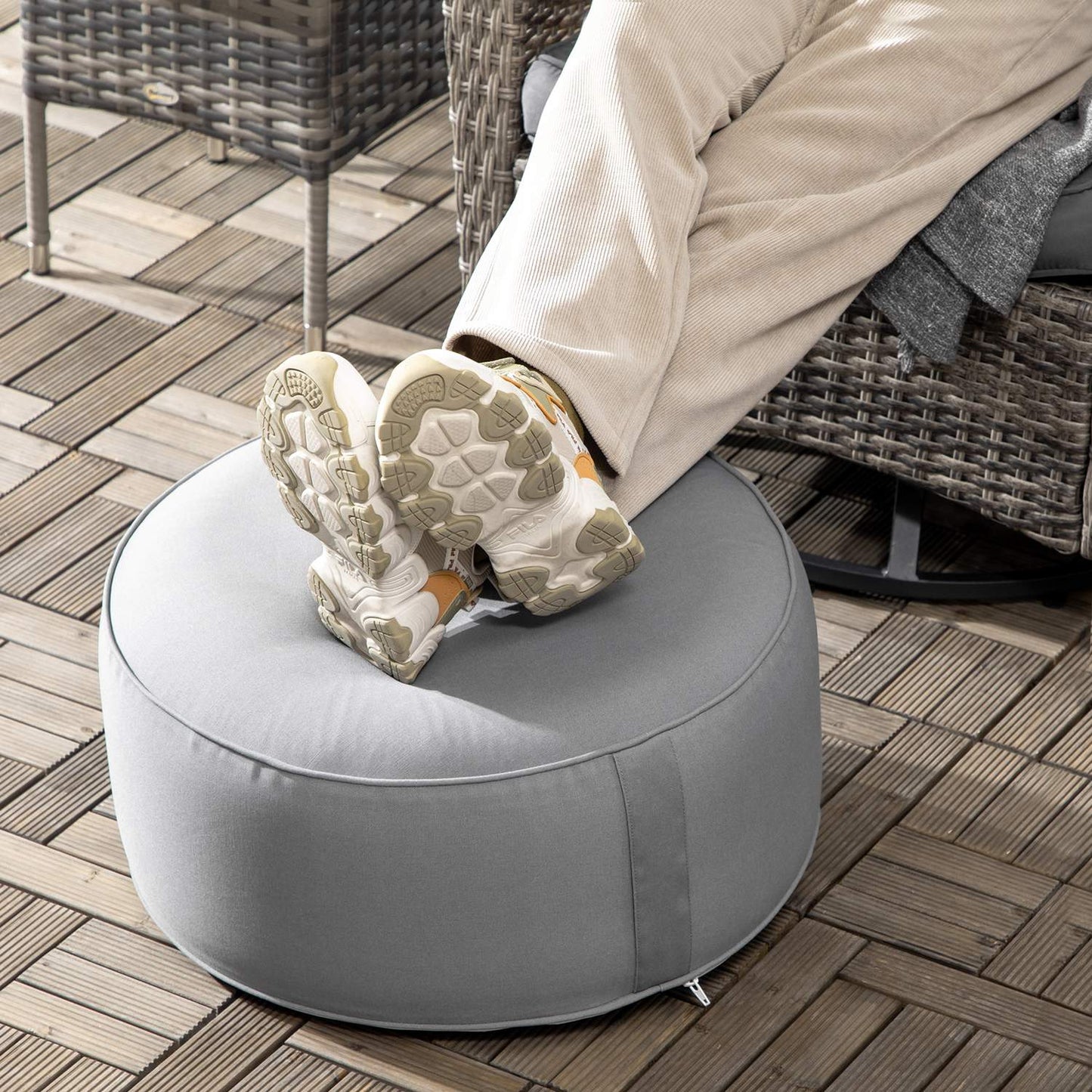 Inflatable Footstool Ottoman, Indoor Outdoor, 150kg Capacity