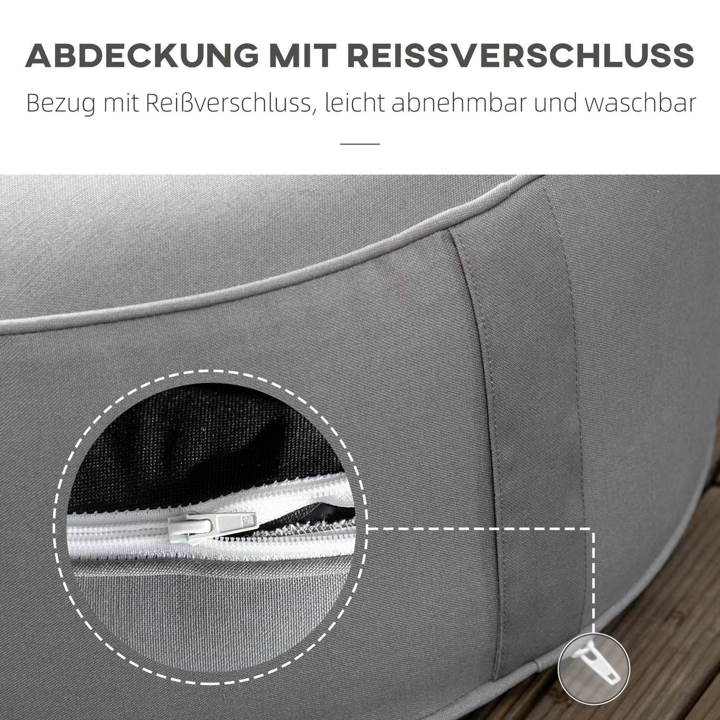 Inflatable Footstool Ottoman, Indoor Outdoor, 150kg Capacity