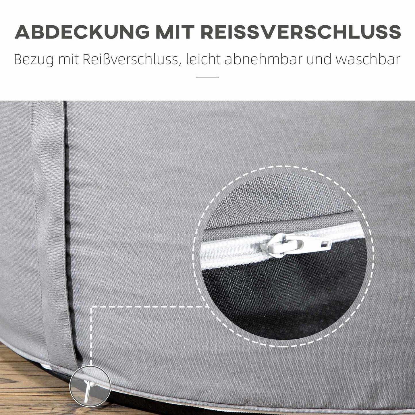 Inflatable Ottoman footstool, dark grey, 150 kg capacity