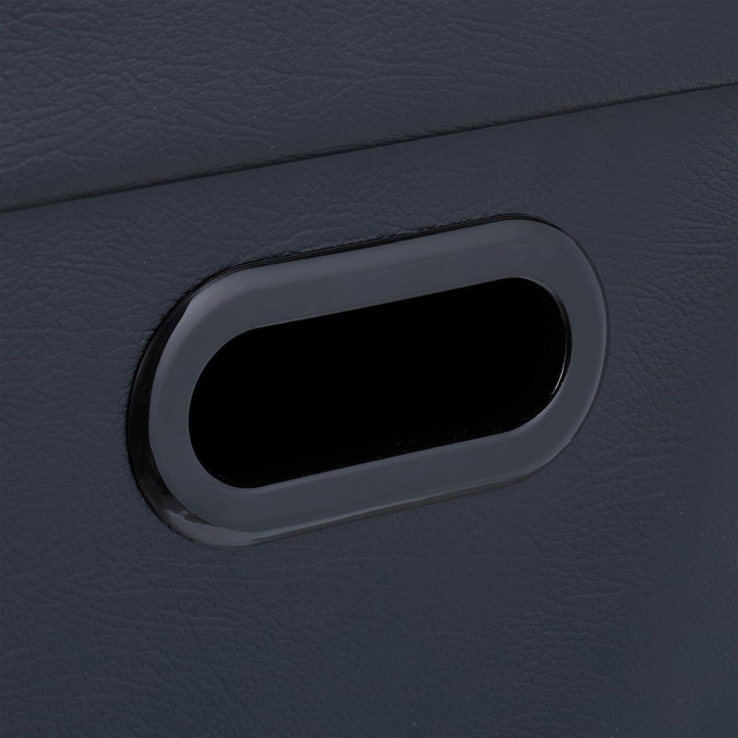 Ottoman in black artificial leather
