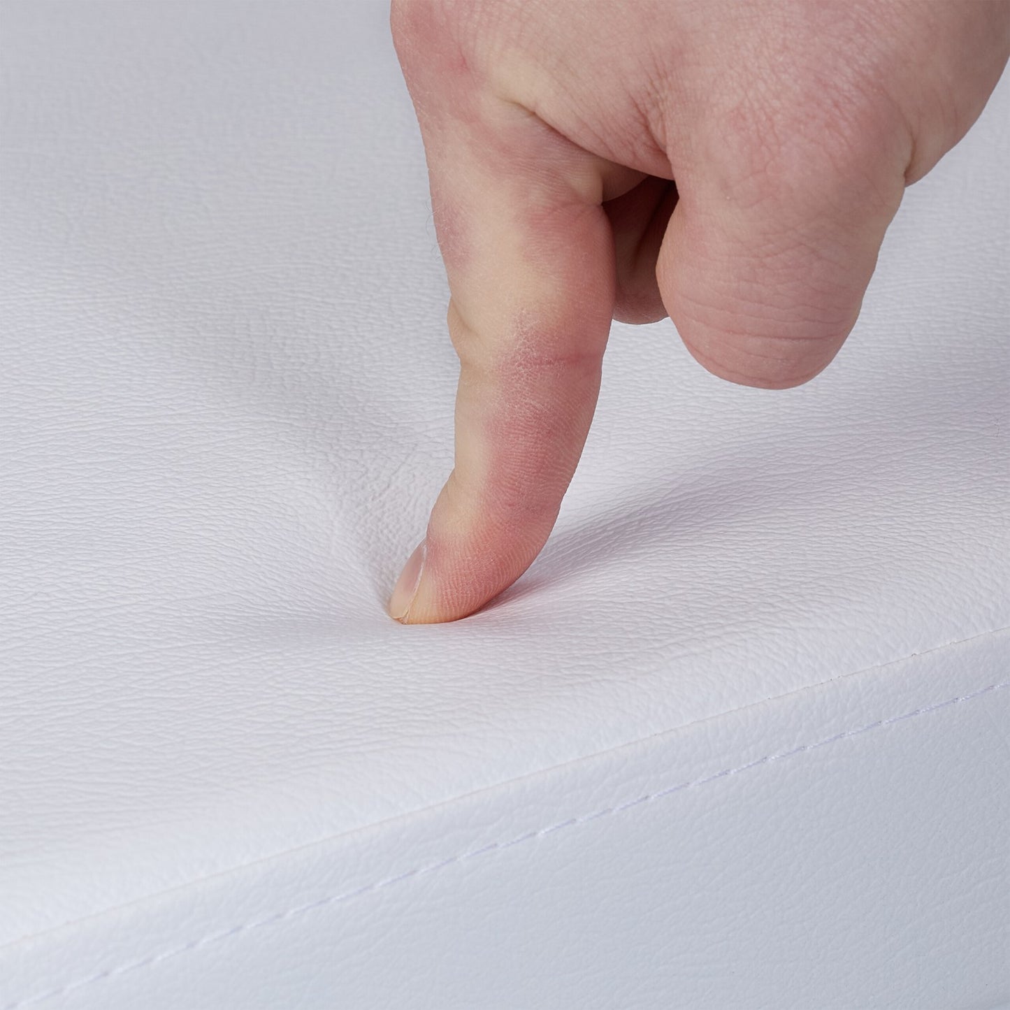 Ottoman in white artificial leather