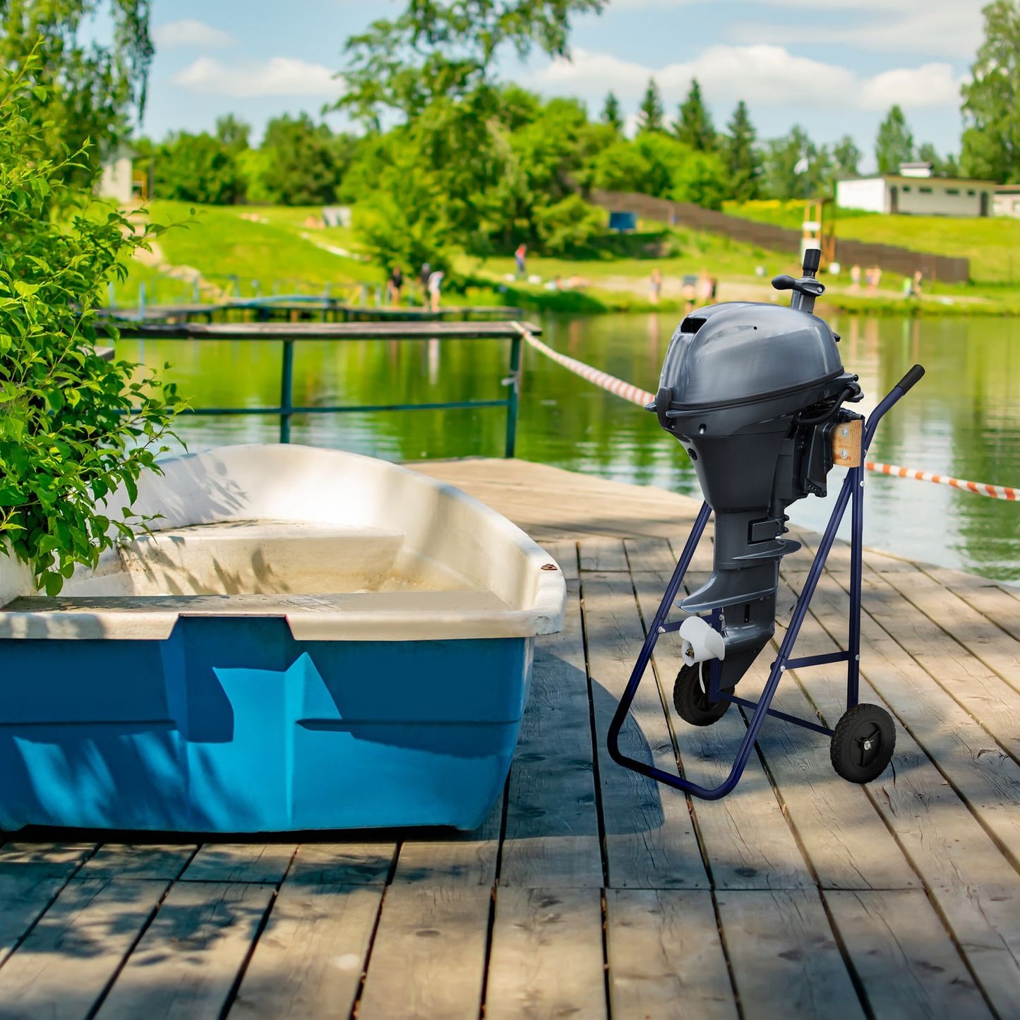 Outboard Motor Stand Steel and Wood