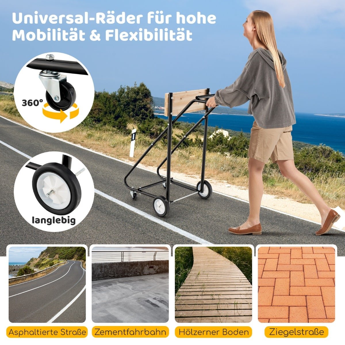 Outboard Motor Stand with Wheels, 150 KG Capacity