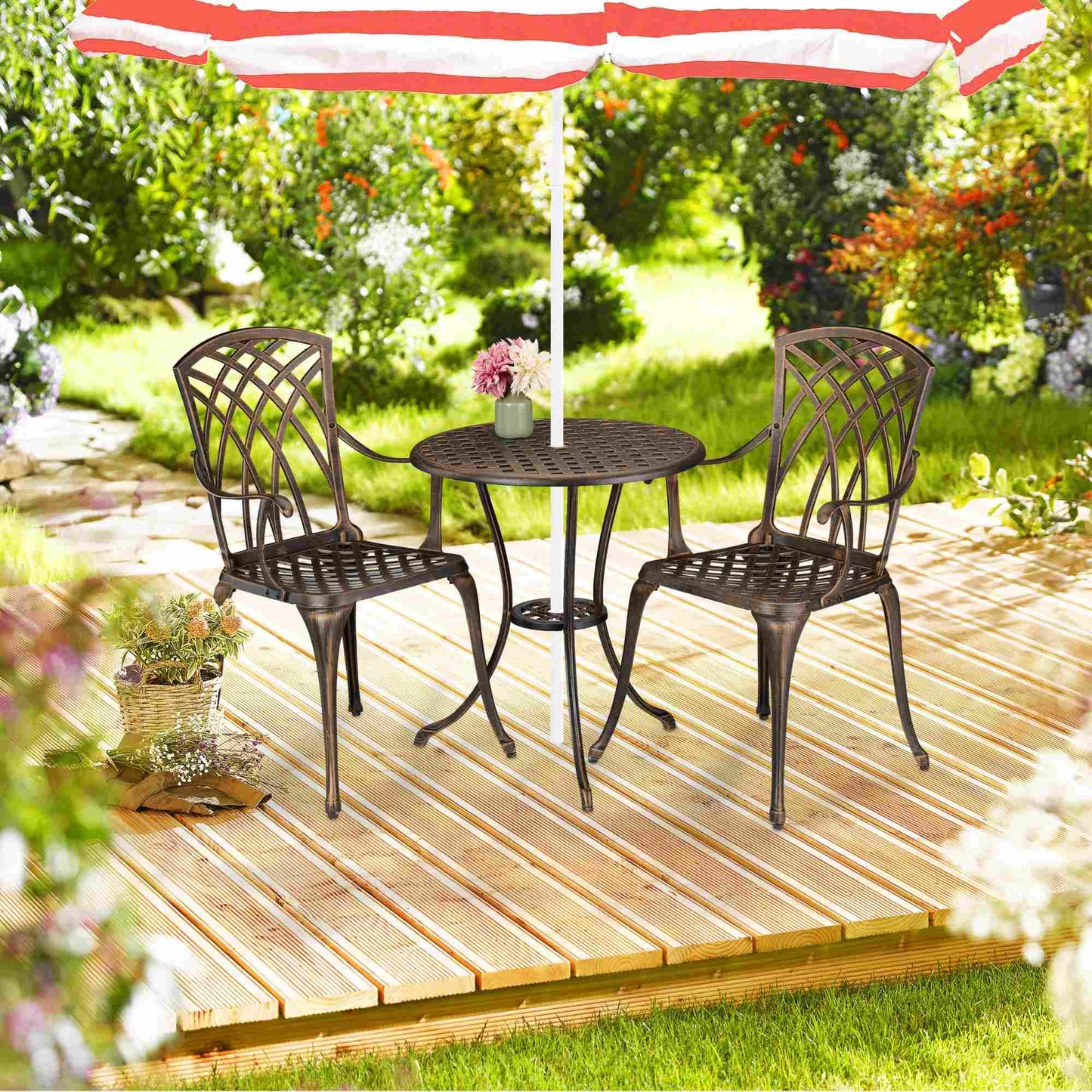 Outdoor 3-Piece Vintage Bistro Set – Table & Chairs