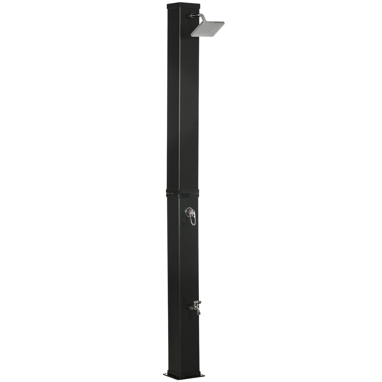 Outdoor 40L solar shower, foot and rain head, 60°C water