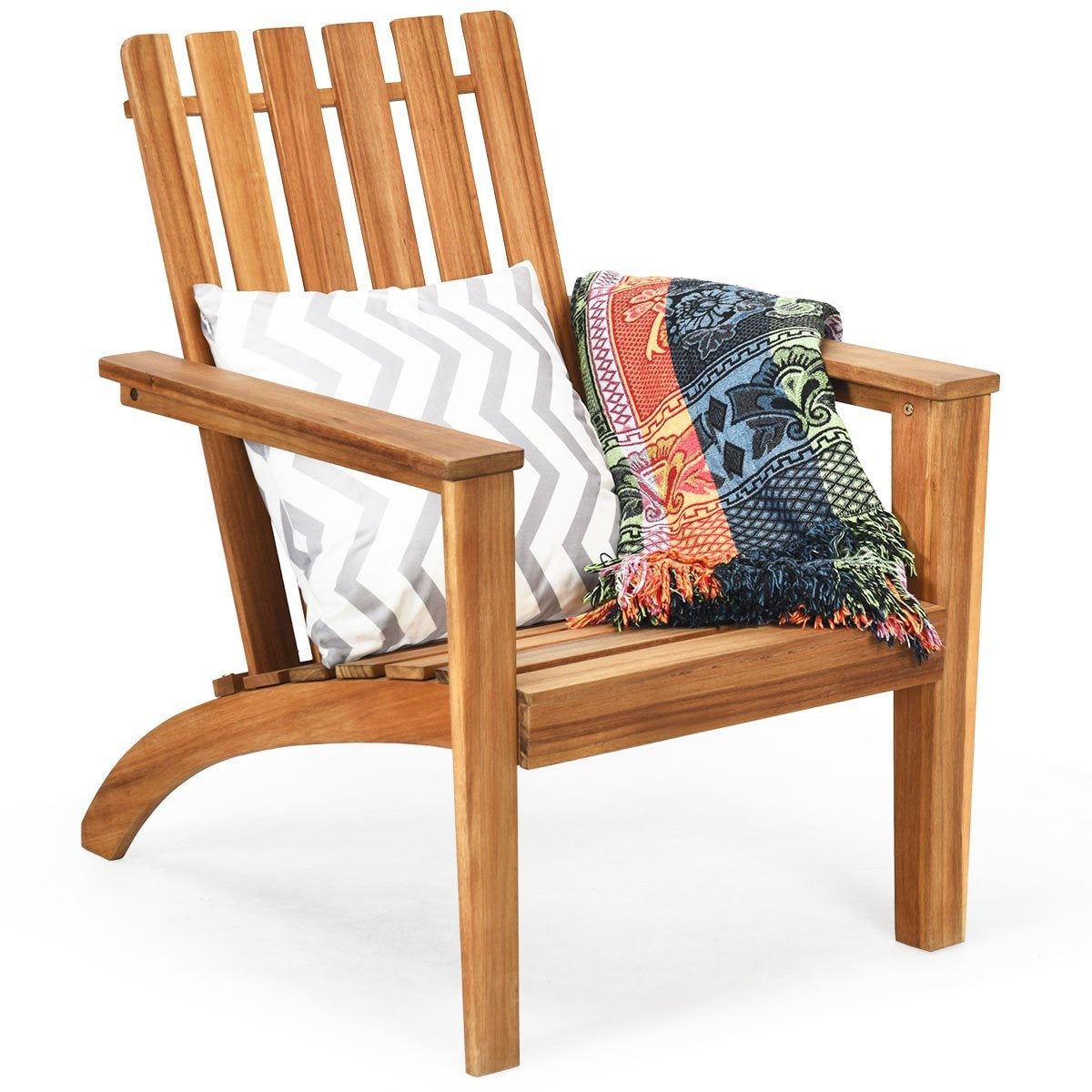 Outdoor Adirondack wooden chair Classic Adirondack chair with ergonomic design 69 x 73 x 85 cm Natural