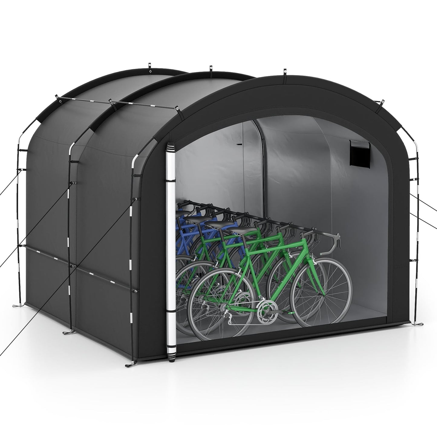 Outdoor Bike Storage Tent, Waterproof, Fits 7-8 Bikes