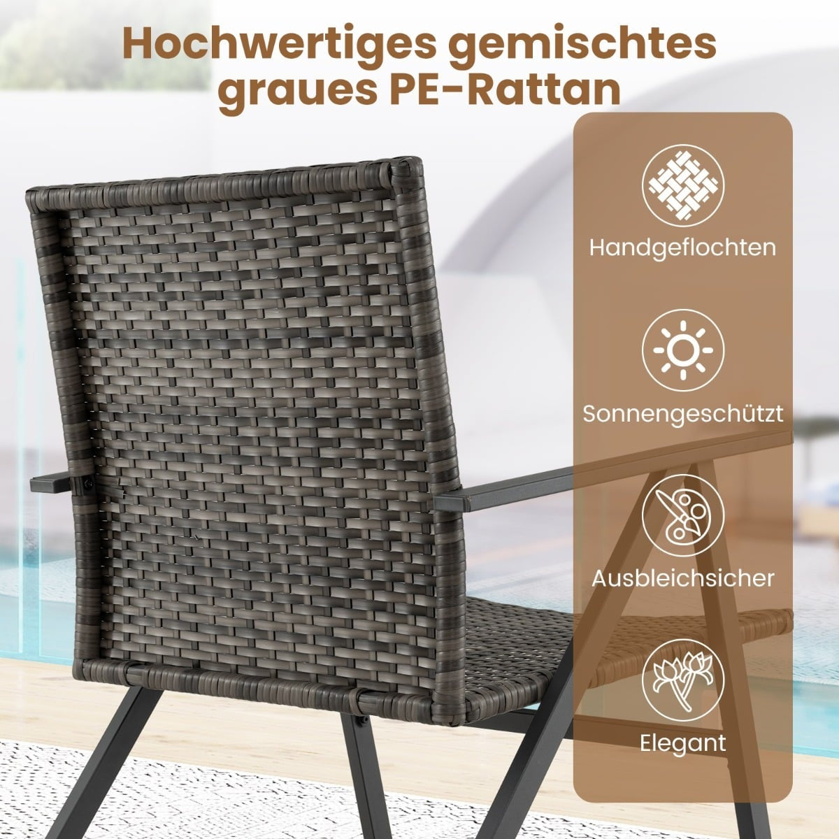 Outdoor Bistro Set – 3-Piece Rattan Chairs & Table