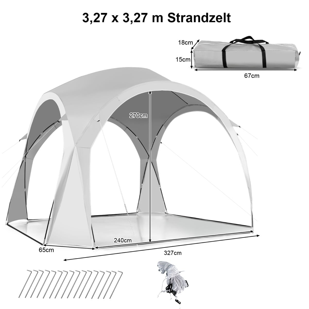 Outdoor Canopy Tent with UPF50+ Sun Protection, 6-8 Person Capacity