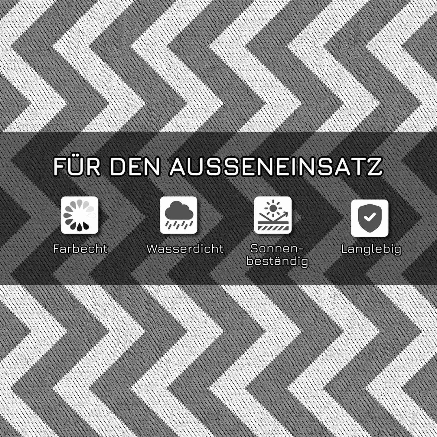 Waterproof outdoor plastic mat, 121x182 cm, Light Grey/White