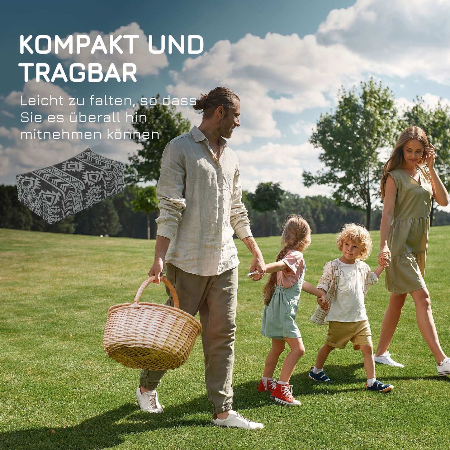 Waterproof outdoor plastic mat - Double-sided, 182x274cm