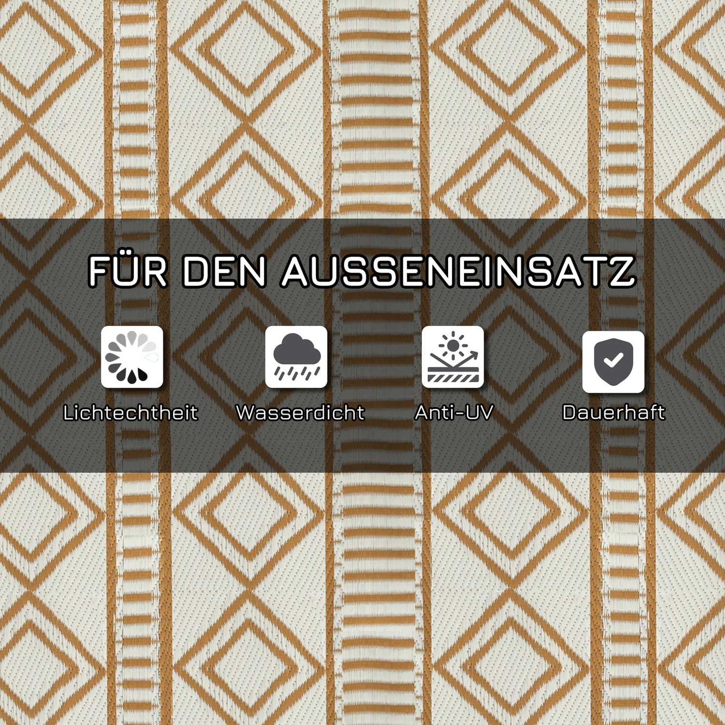 Waterproof outdoor mat for garden & camping, 121x182cm