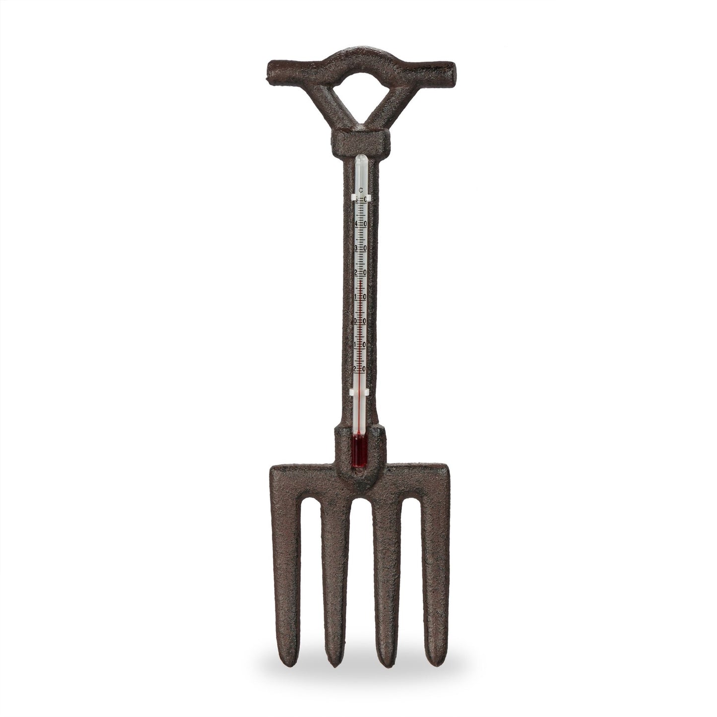 Outdoor Cast Iron Pitchfork Thermometer, Celsius Scale