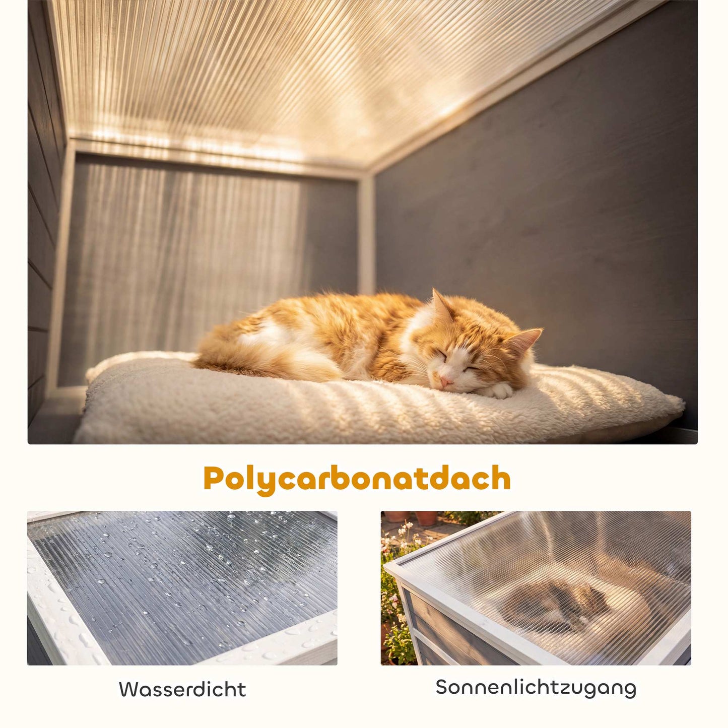Outdoor Cat Enclosure with 3 Platforms, Weatherproof Roof