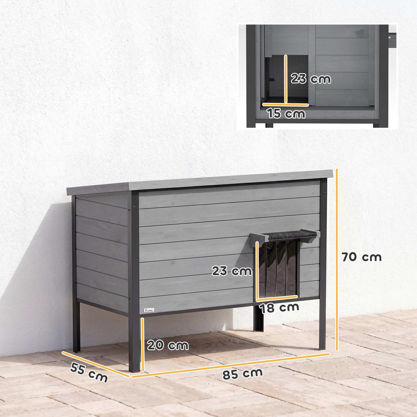 Outdoor Cat House, Weatherproof, Easy Clean, 85x55x70 cm