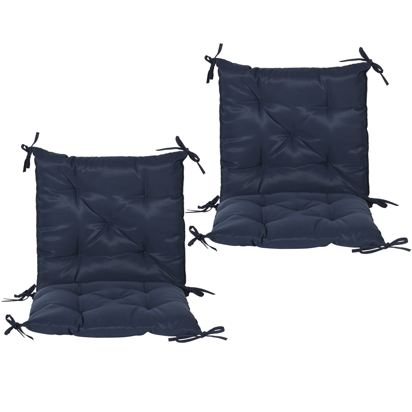 Outdoor Chair Cushions Set, 98x50 cm, Dark Blue, 8 cm Thick