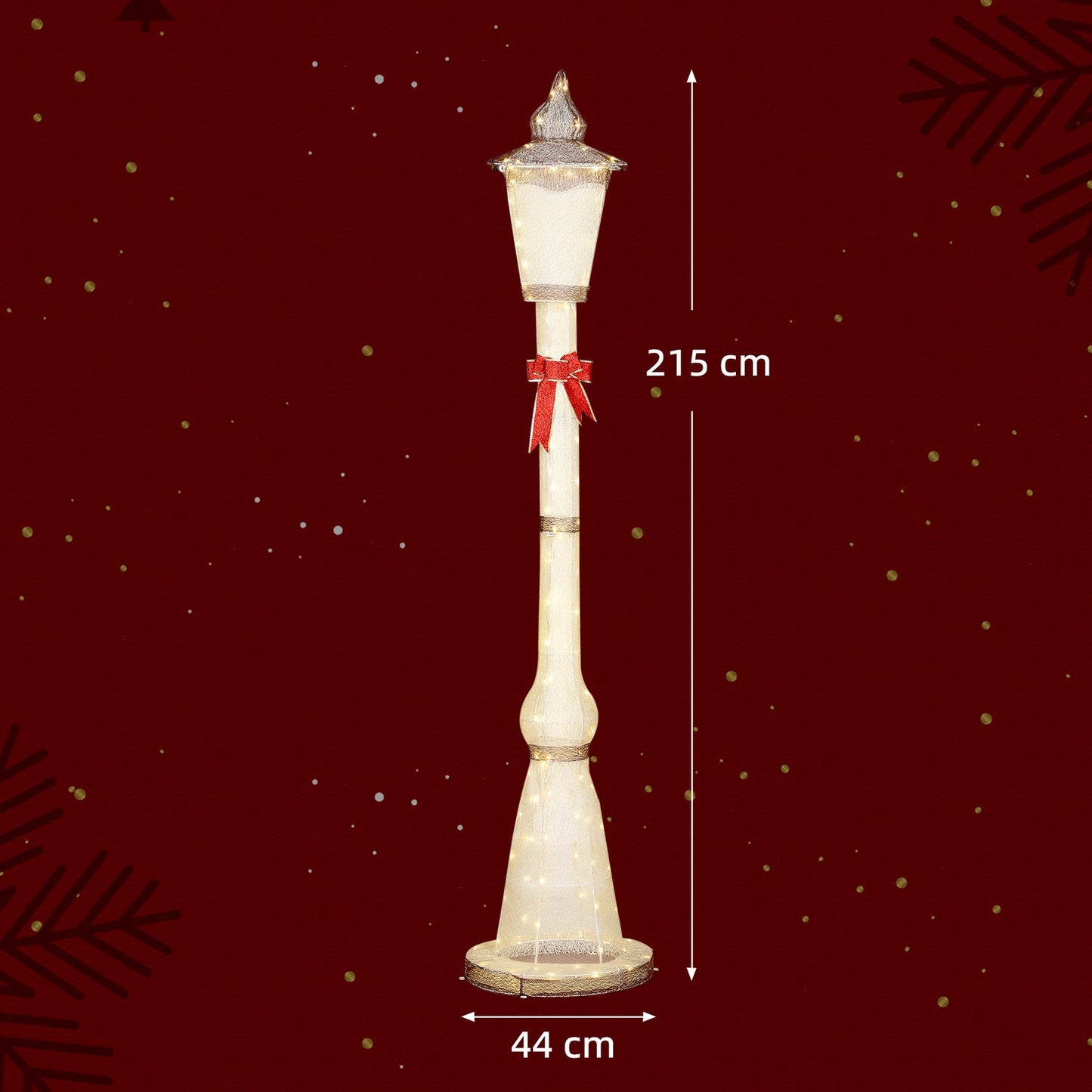 Outdoor Christmas Lantern Post, 215 cm, 155 LEDs, Waterproof