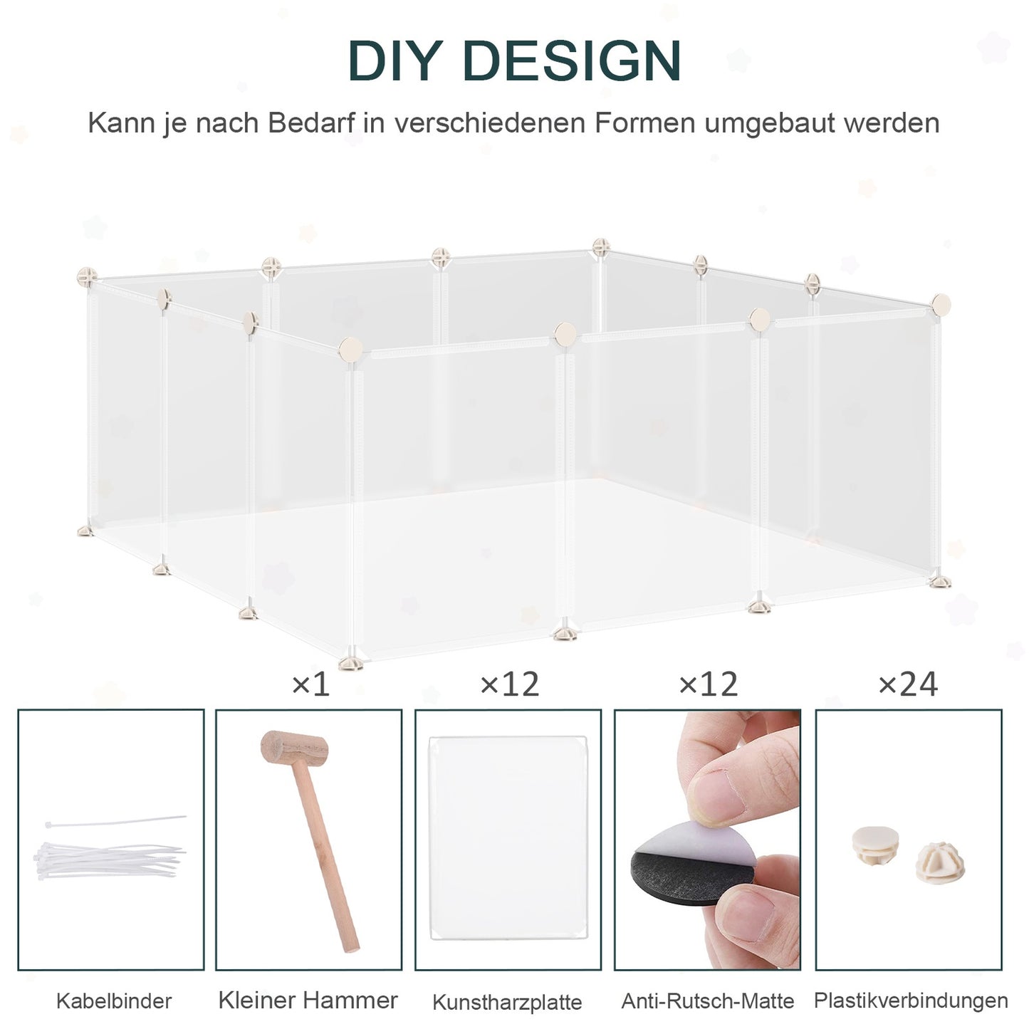 Small pet net, 12 panels, 105x105x45 cm