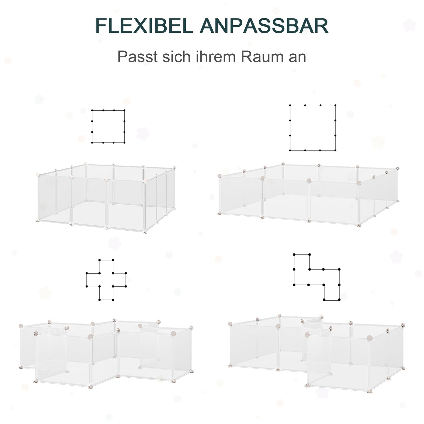 Small pet net, 12 panels, 105x105x45 cm