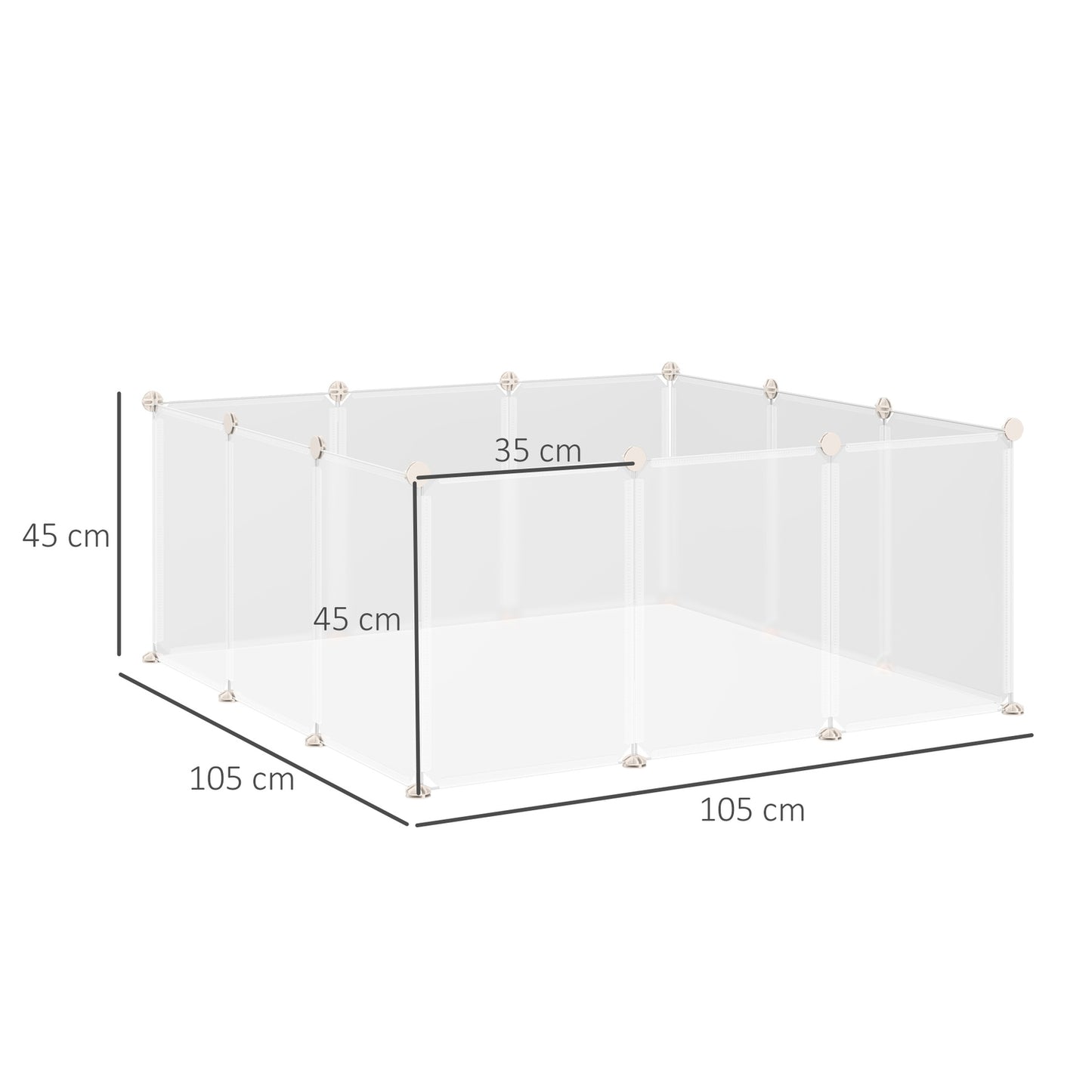 Small pet net, 12 panels, 105x105x45 cm