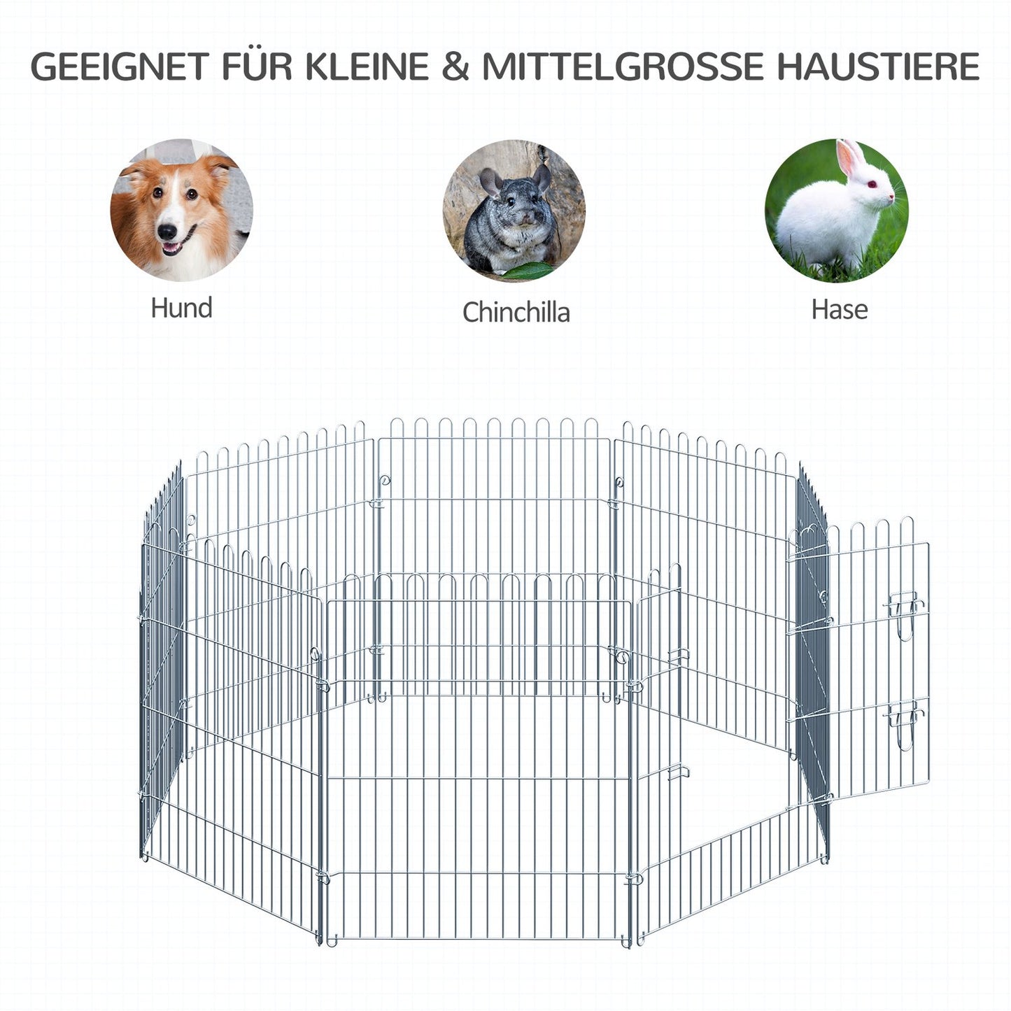 Outdoor puppy enclosure, 8-panel playpen, safe and stable