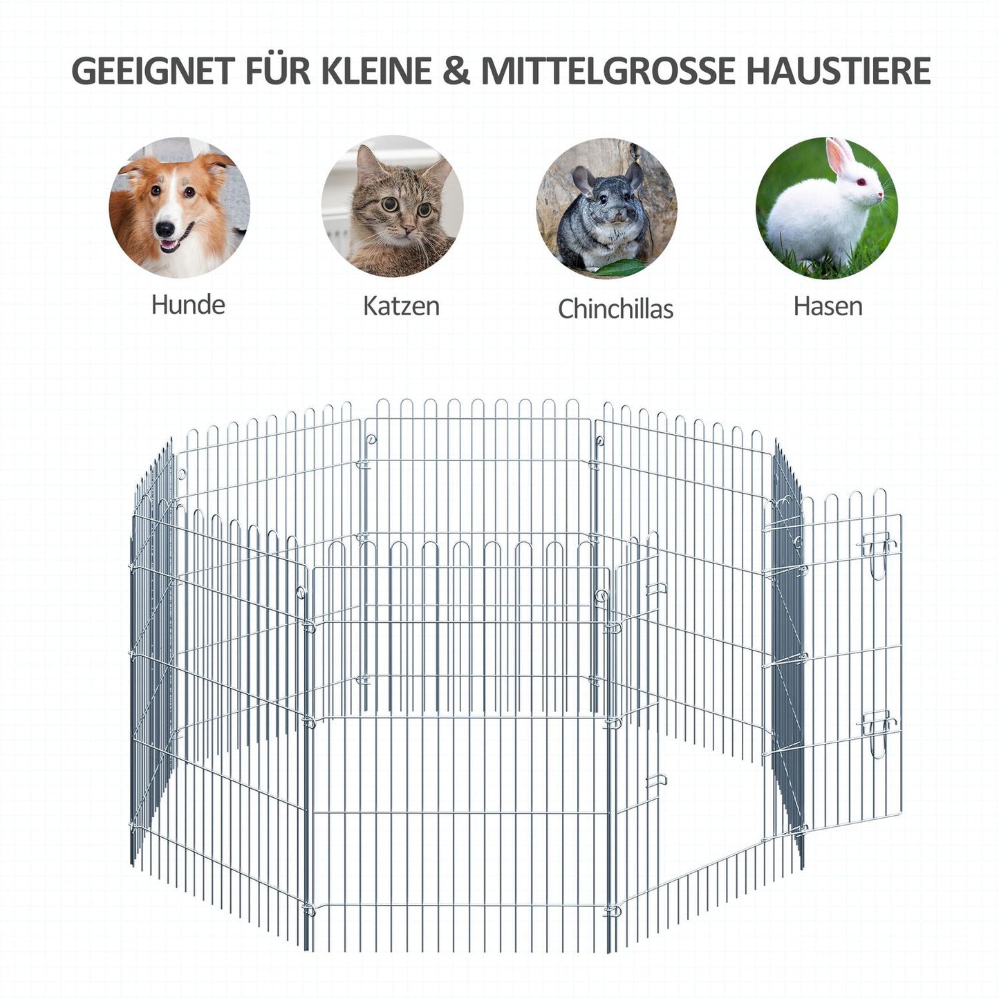 Outdoor puppy playpen, 8-panel, Safe & Stable, 63x91 cm
