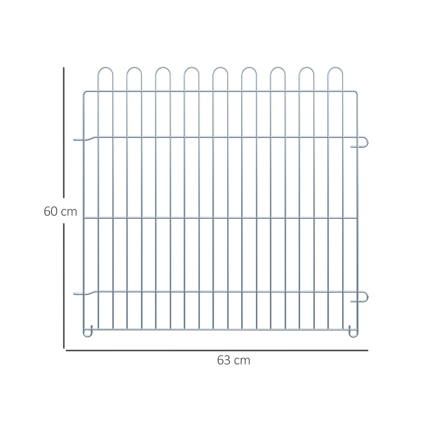 Outdoor puppy playpen fence, 8 panels, W63 x H60 cm
