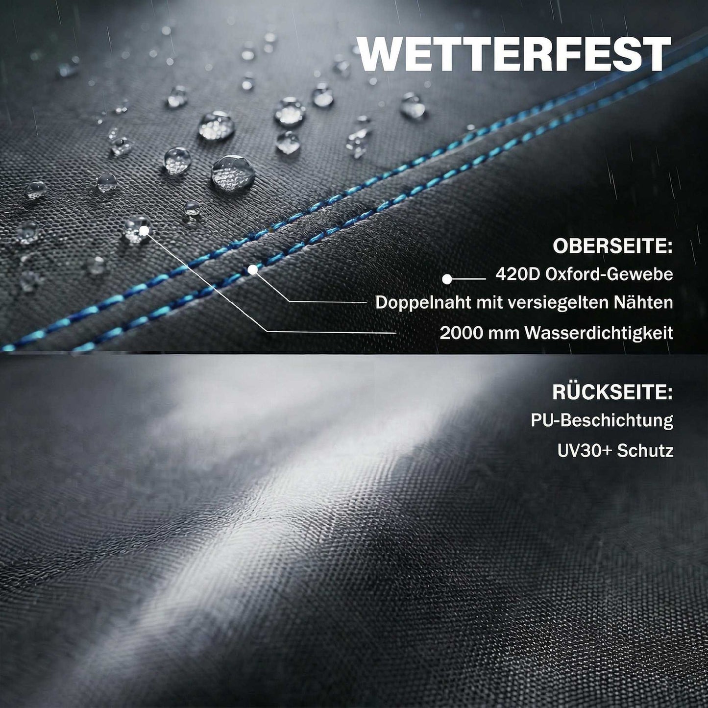 Outdoor Furniture Cover, Waterproof 420D Oxford, 180x120x74cm
