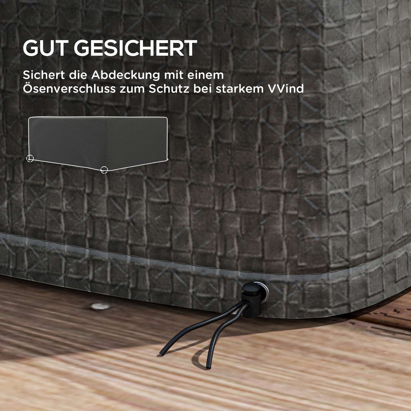 Outdoor Furniture Cover, Waterproof PE, 235x190 cm