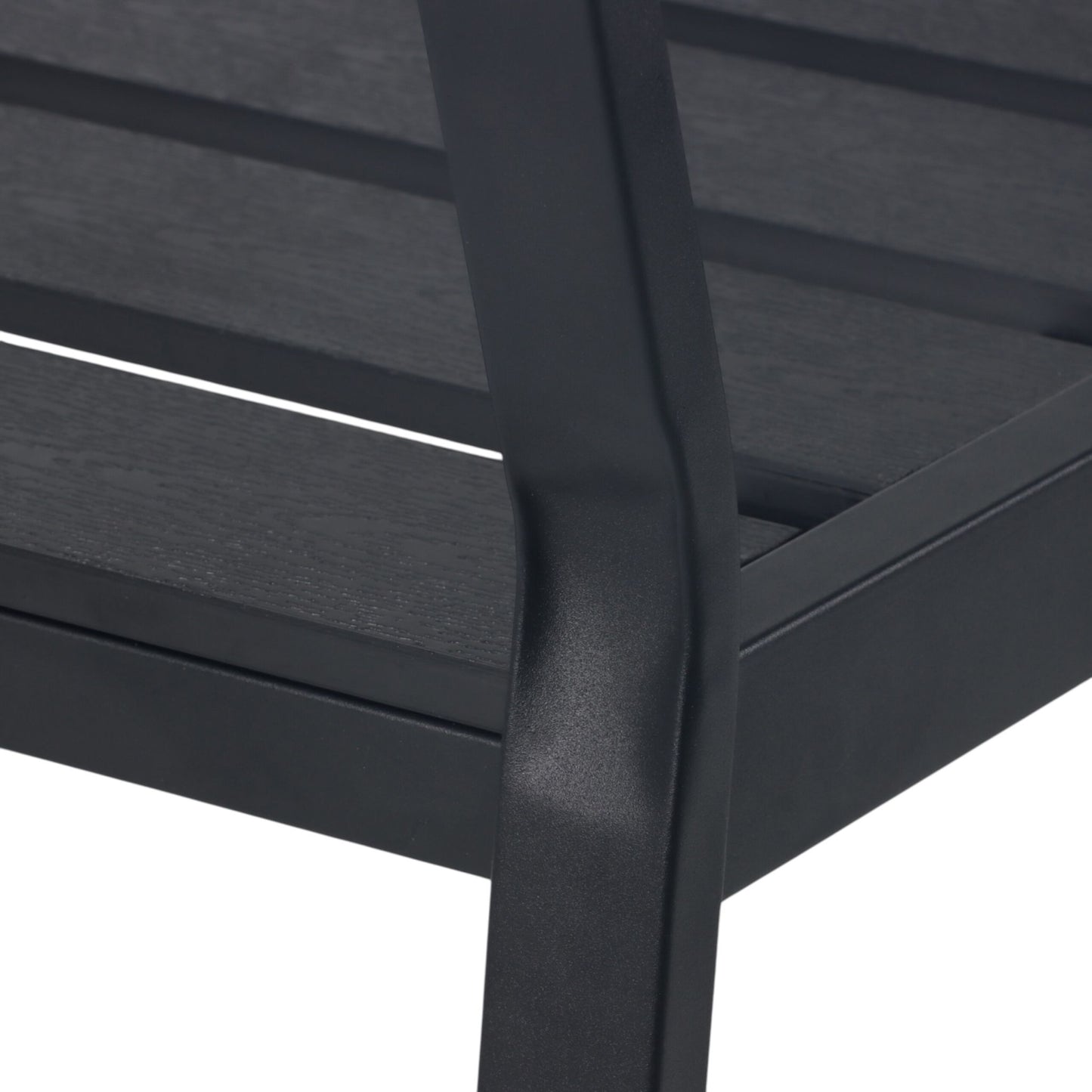 Outdoor Garden Bench, WPC & Metal, Weather-Resistant