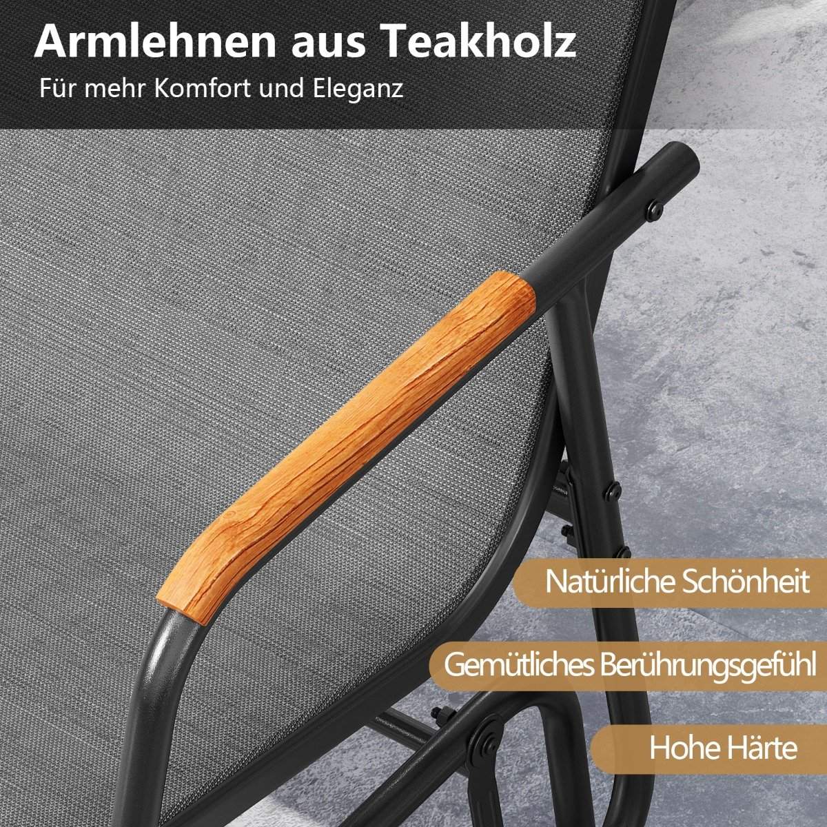 Outdoor Glider Bench for 2 with Breathable Fabric Seat