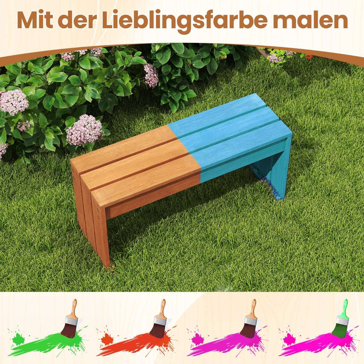 Outdoor Hardwood Bench, 90 cm, Compact & Versatile Design