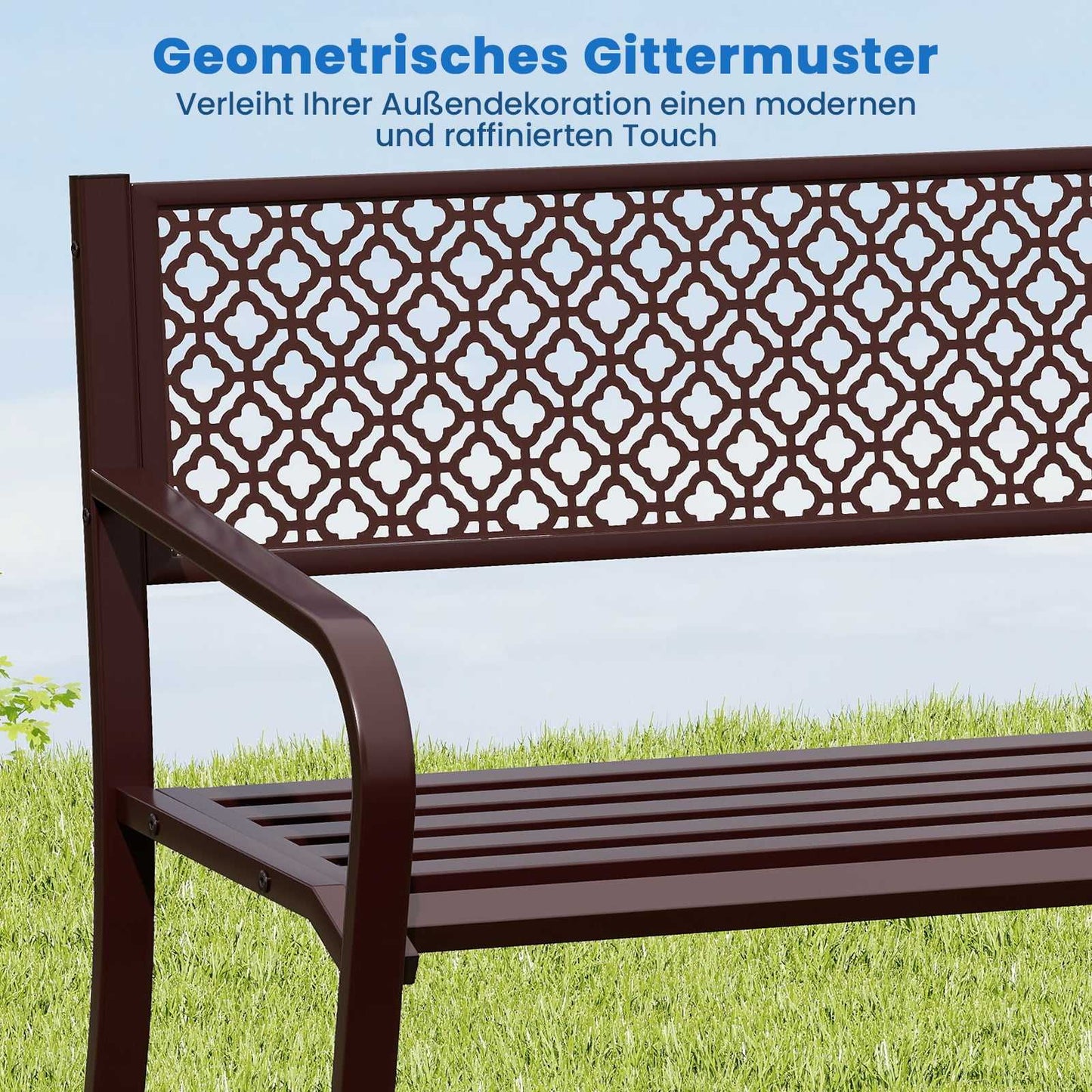 Outdoor Metal Bench, Weatherproof, 2-3 Seats, 360 kg Capacity