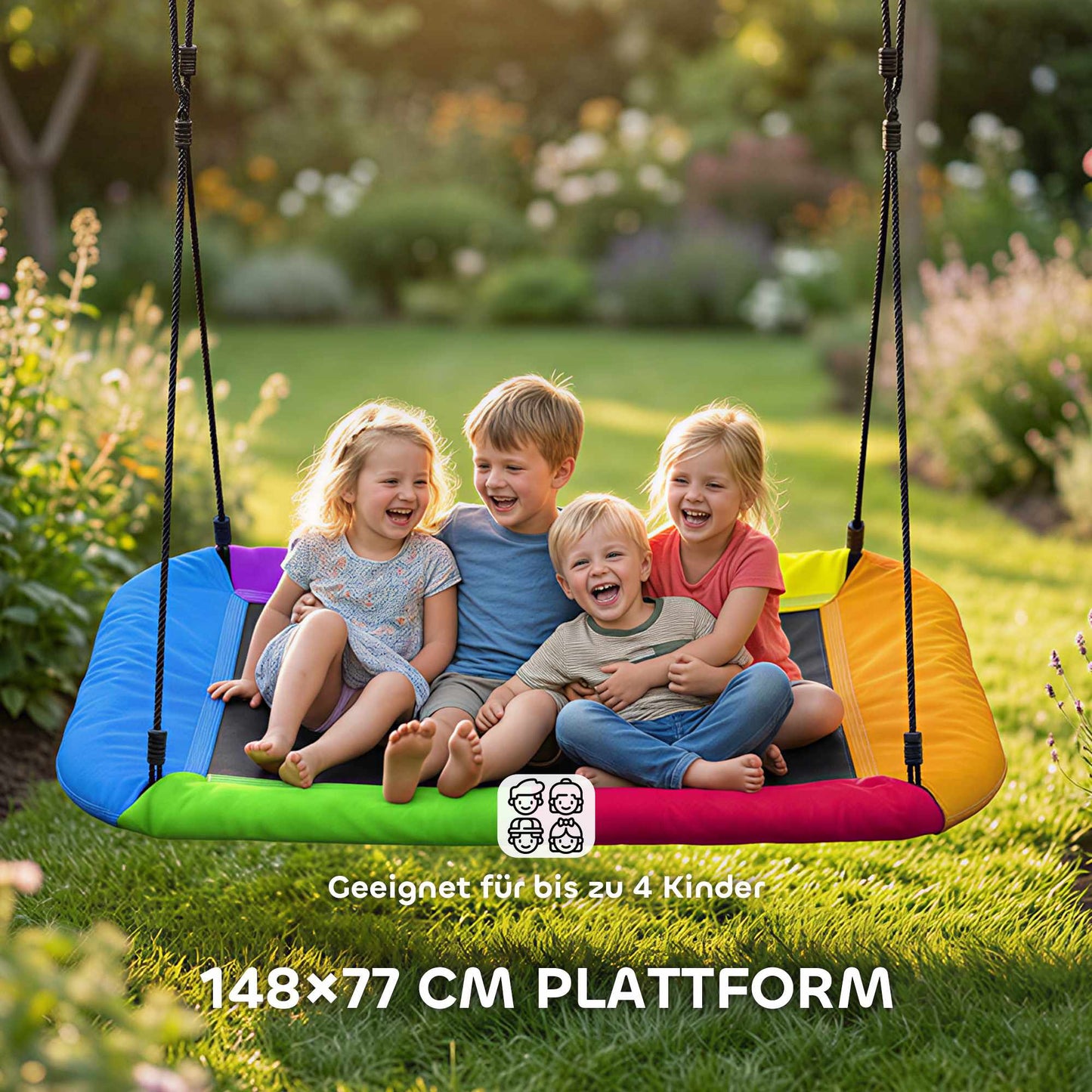 Outdoor Nest Swing for Kids, 148x77 cm, 300 kg Capacity
