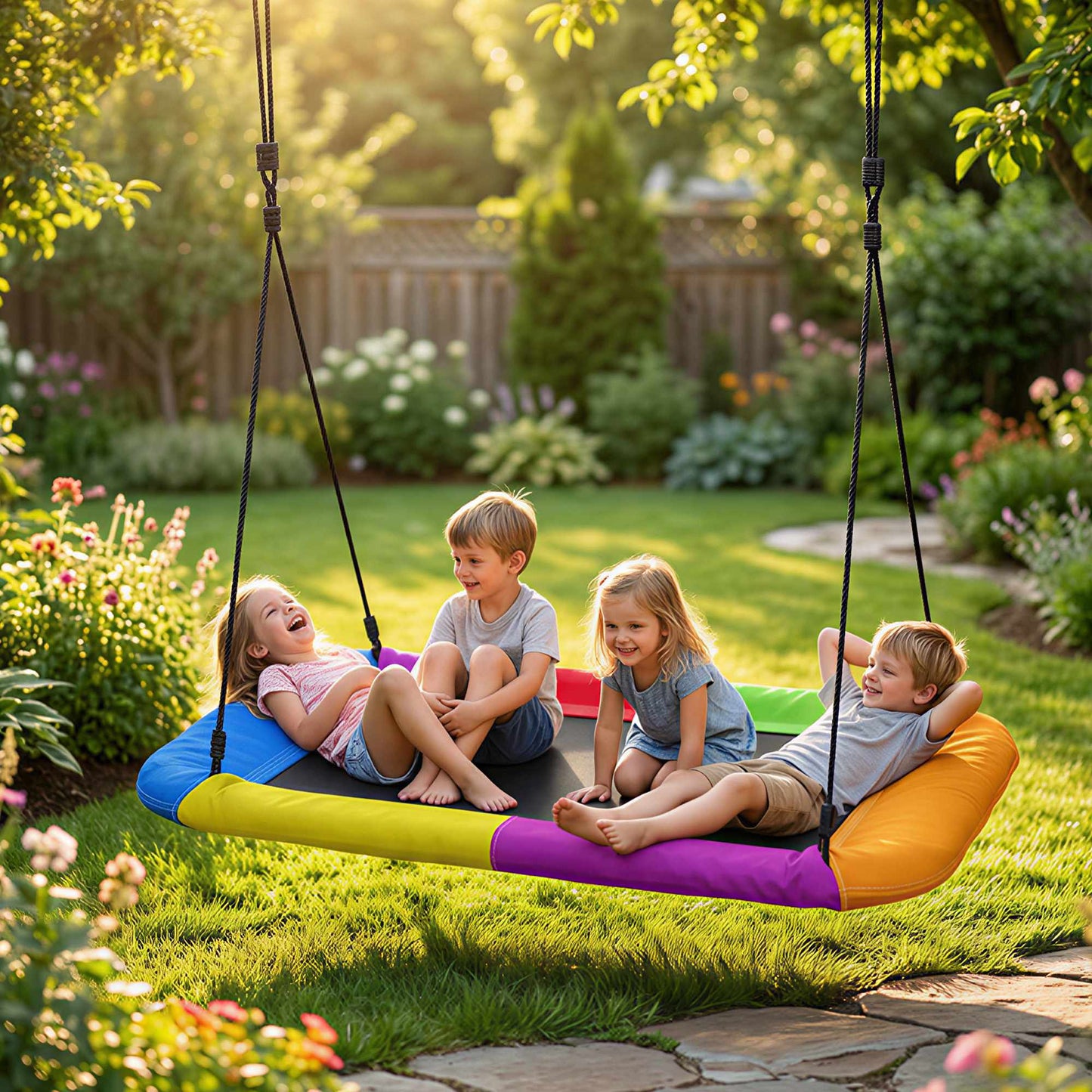 Outdoor Nest Swing for Kids, 148x77 cm, 300 kg Capacity
