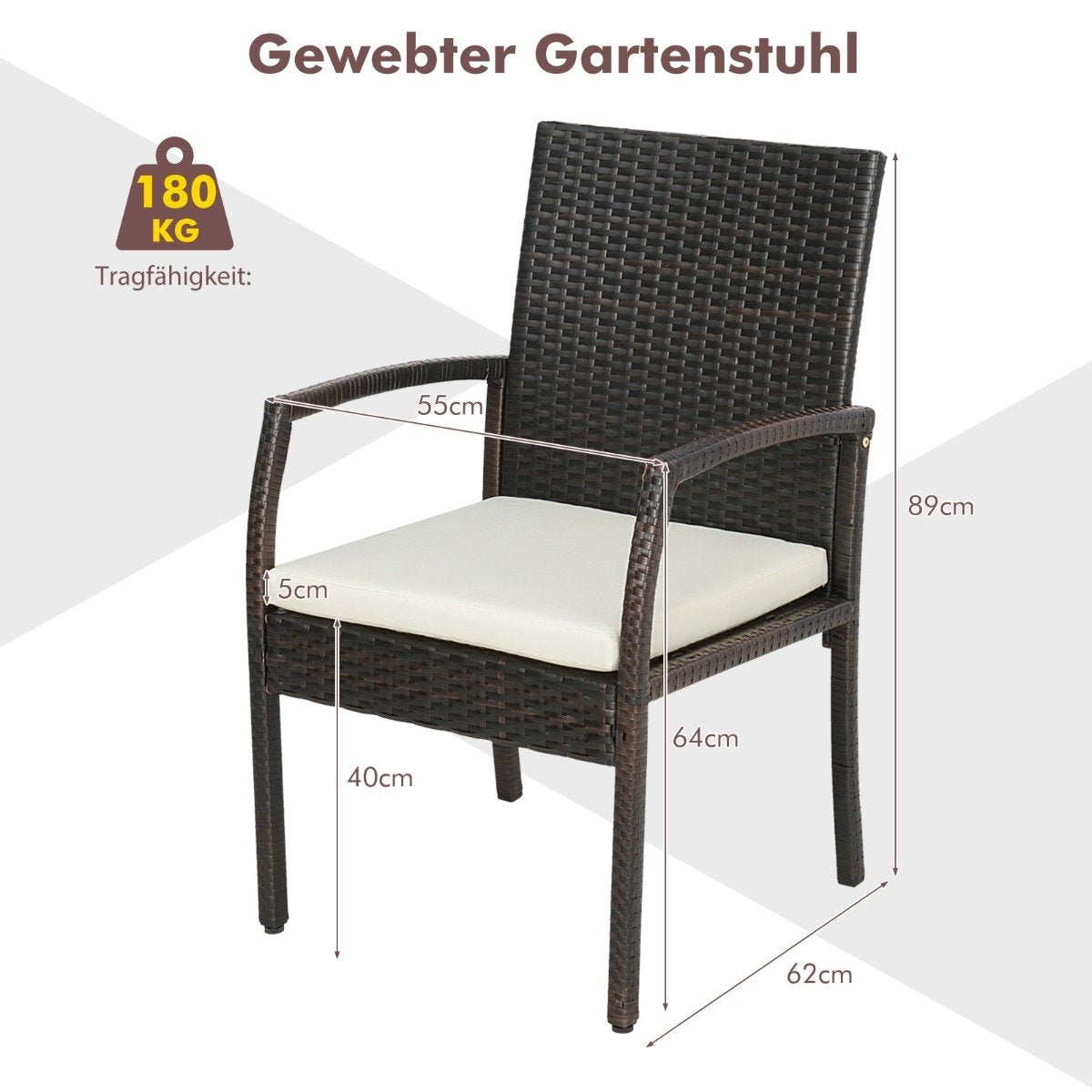 Outdoor PE rattan chairs with soft zipper cushions rattan chair for garden
