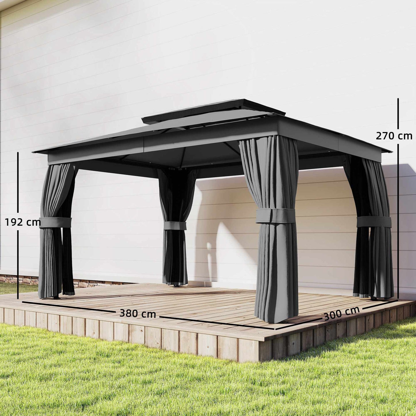 Outdoor Pavilion with UPF30+ Roof and Curtains