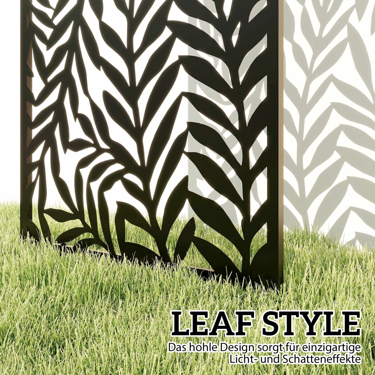 Outdoor Privacy Screen, Metal, 65x130 cm, Black