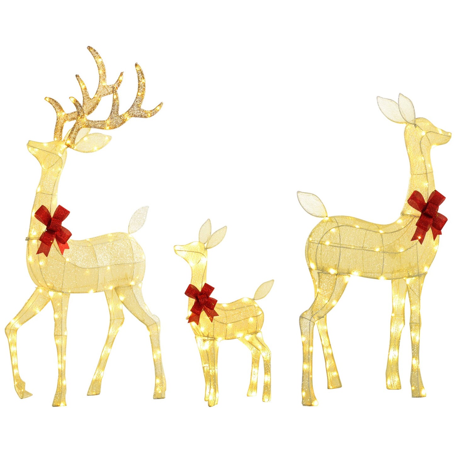 Outdoor Reindeer Family Lights, 283 LEDs, Weatherproof