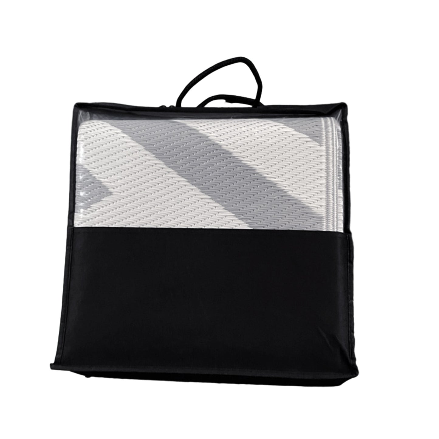 Reversible outdoor rug, light grey/cream, 182x274cm, with carrying bag